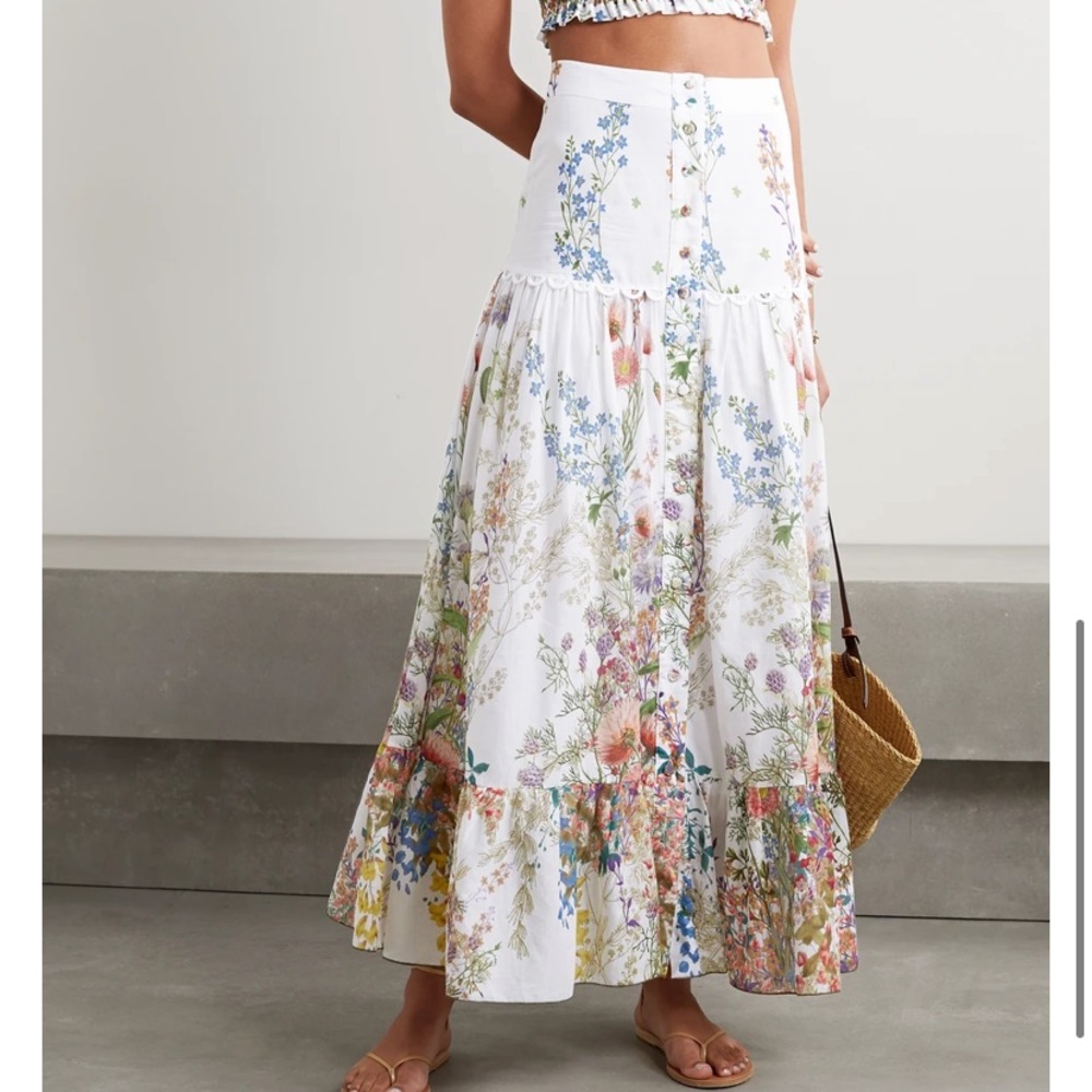 Charo Ruiz Ibiza Ann Long Skirt in Botanica Print